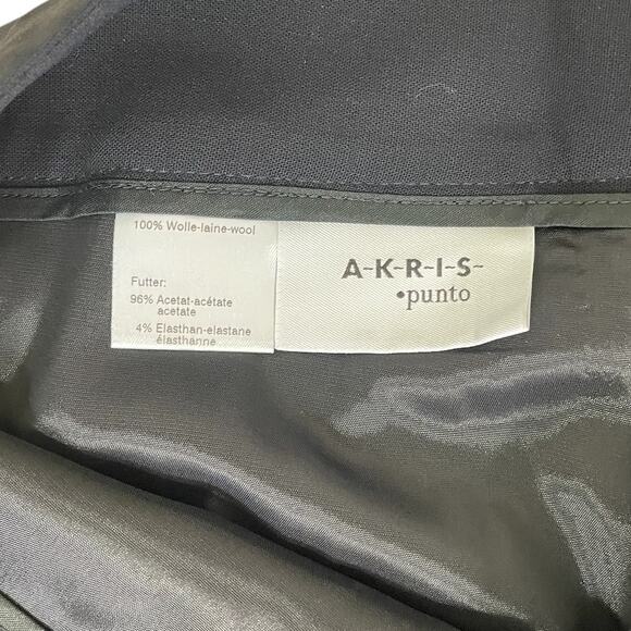 Akris Punto Wool Crepe Straight Leg Flat Front Pants Black Size 6 Career Office - Picture 11 of 12